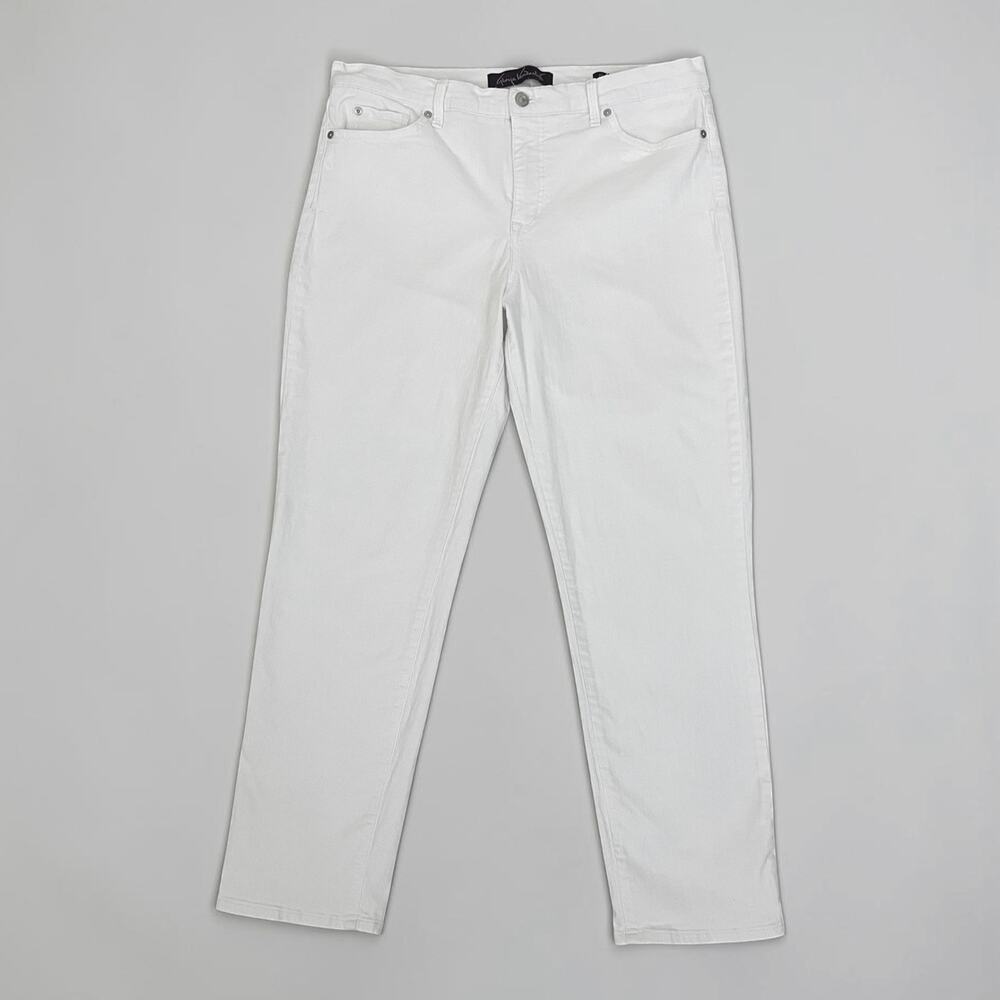 Gloria Vanderbilt White Boyfriend Jeans